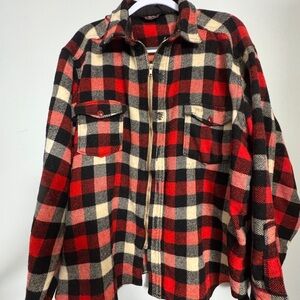 Woolrich Red and Black Checkered Wool Jacket